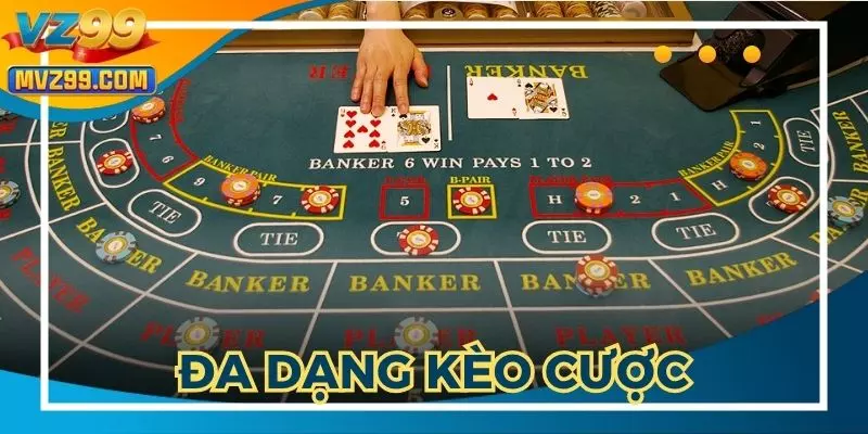 Đa dạng kèo cược được cung cấp trong trò chơi